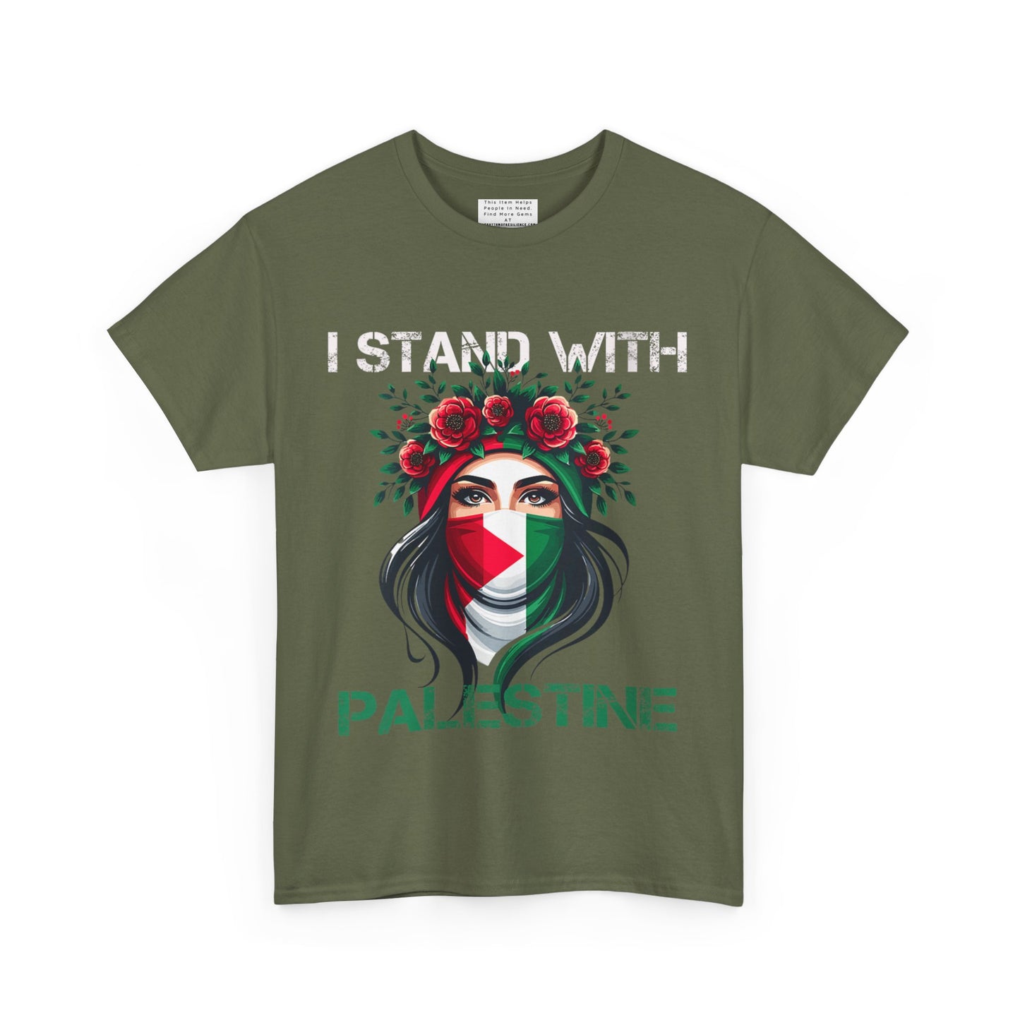 Unisex Heavy Cotton Tee, Palestine Flag, Resist, Arabic, Support the Cause in Style, Kuffiyeh, Keffiyeh, Resistance, Free Palestine, Gaza