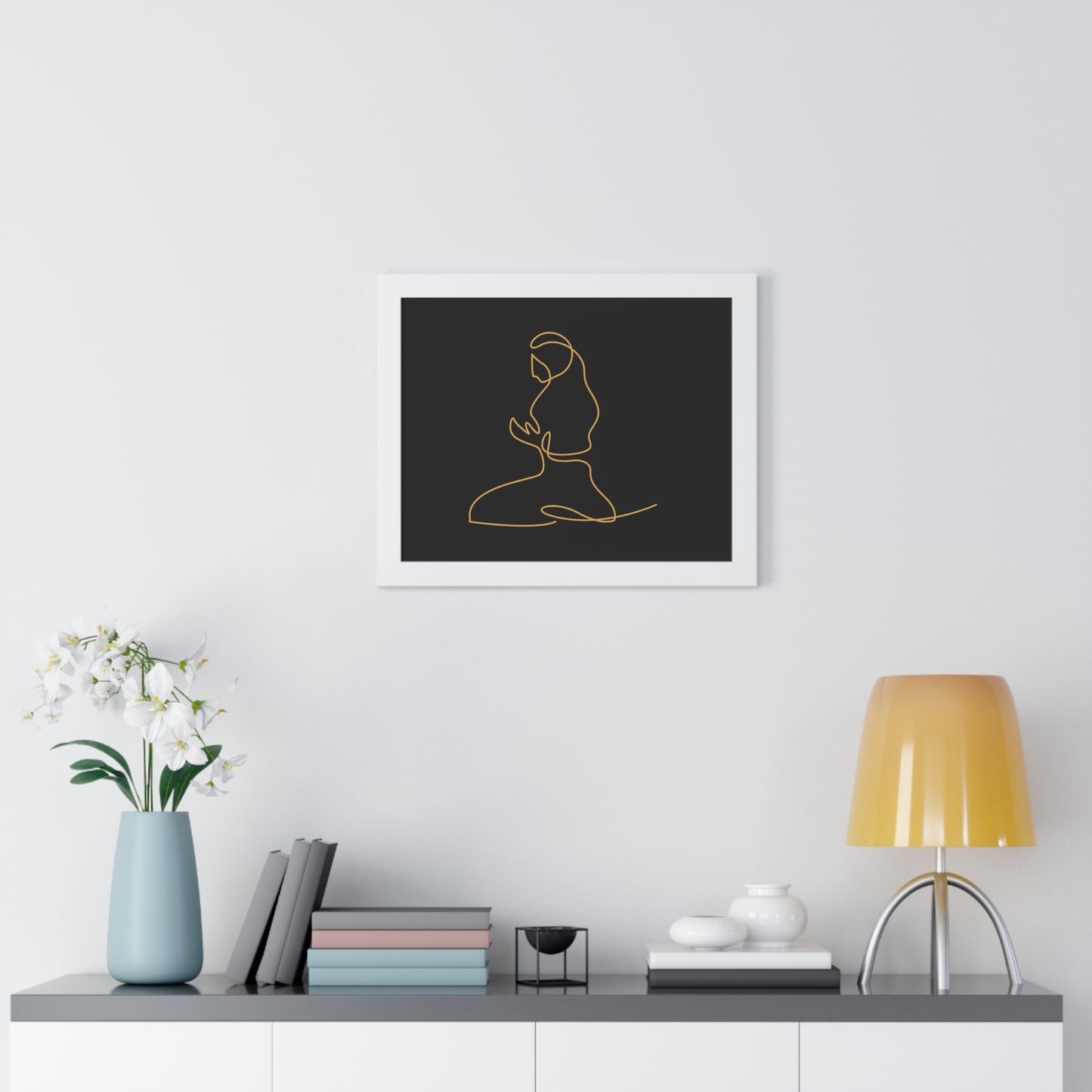 Framed Poster praying, Islam, Islam praying, women praying, Muslim woman, gift, Eid, Ramadan, decor, wall art, minimal art, Islam art