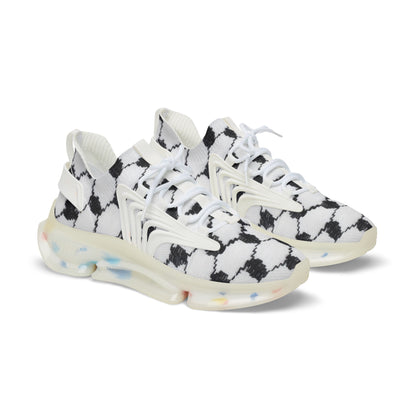 black and white keffiyeh Print Men's Mesh Sneakers