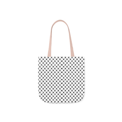 Black and white Kufiyah keffiyeh print Canvas Tote Bag, 5-Color Straps
