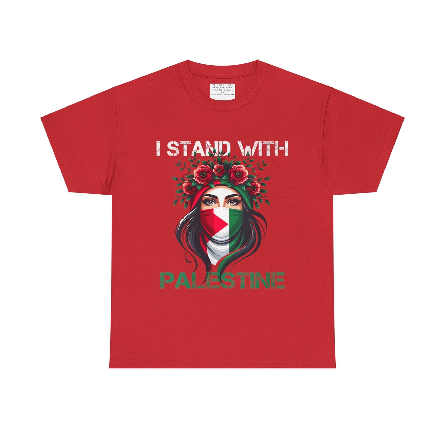 Unisex Heavy Cotton Tee, Palestine Flag, Resist, Arabic, Support the Cause in Style, Kuffiyeh, Keffiyeh, Resistance, Free Palestine, Gaza