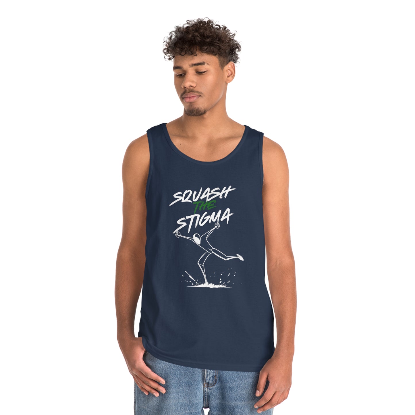 Copy of Squash The Stigma. Mental Health Awareness Unisex Heavy Cotton Tank Top