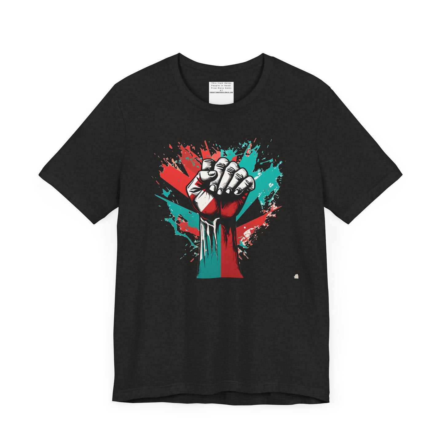 Unisex Jersey Tee, Palestine Resistance hand, Support the Cause, Keffiyeh,Free Palestine, Protest, support in style, Arabic writing, kufiyah