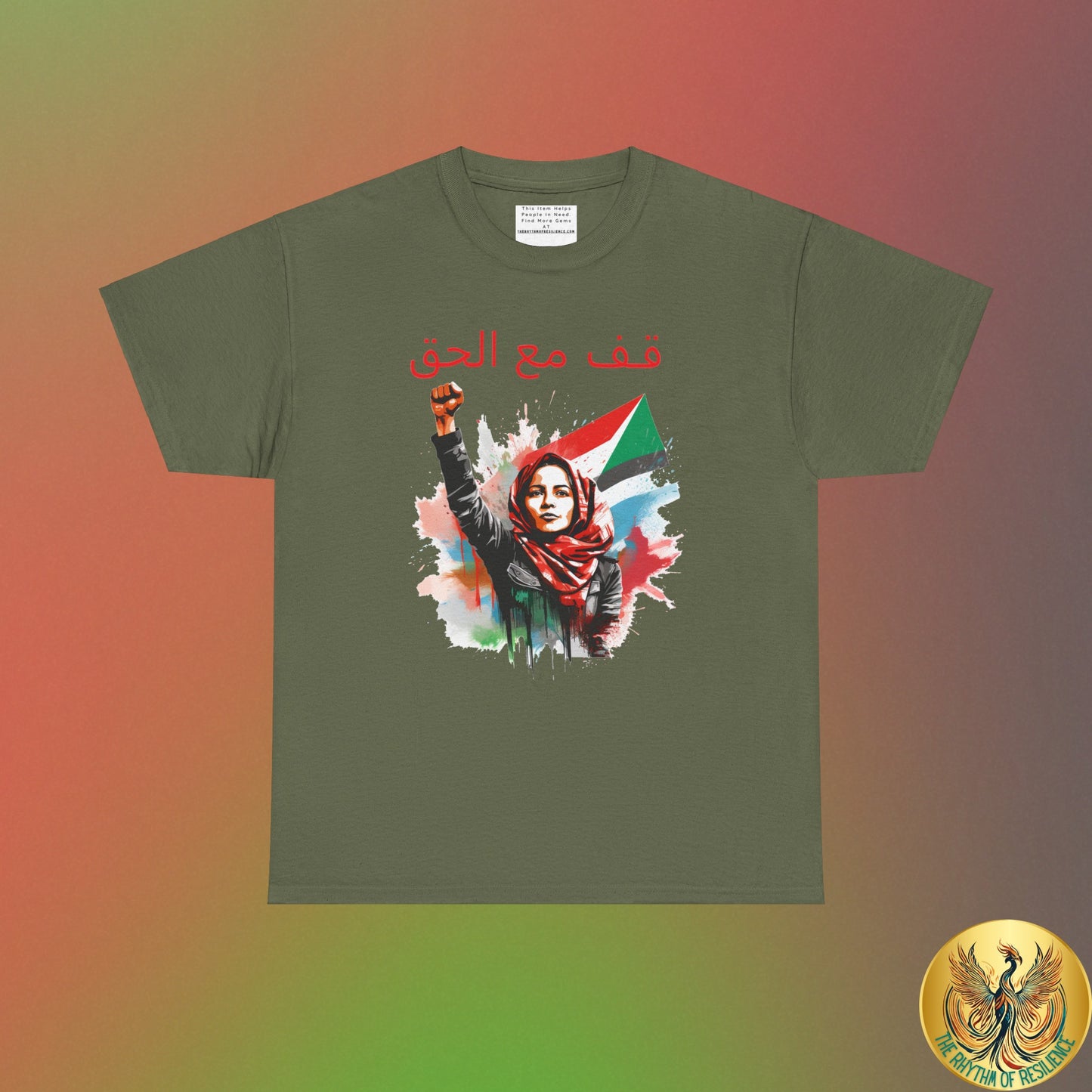 Unisex Cotton Tee, Stand with the truth, Palestine Flag, Arabic, Support the Cause in Style, Keffiyeh, Resistance, Free Palestine,protest