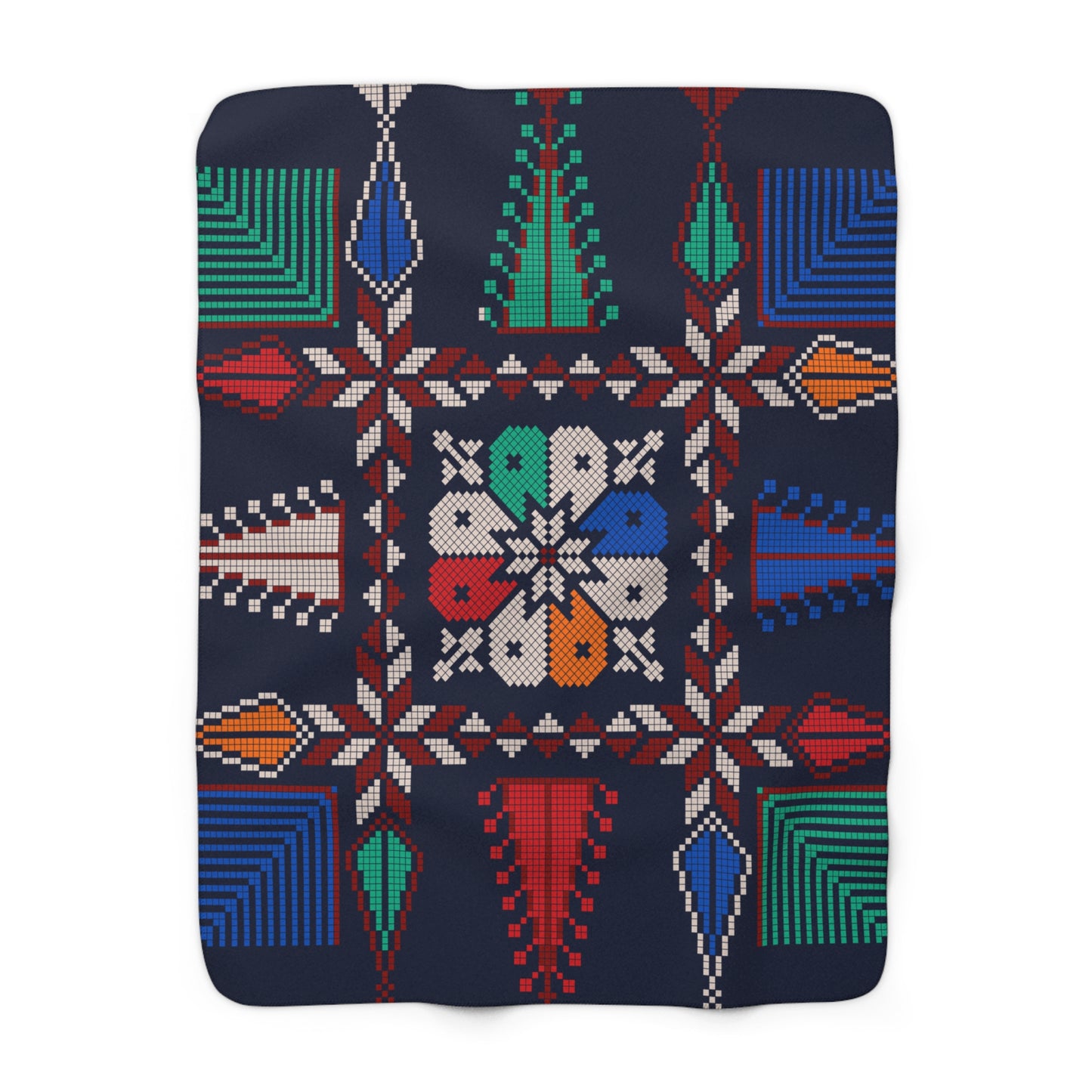 Sherpa Fleece Blanket, Tatreez design