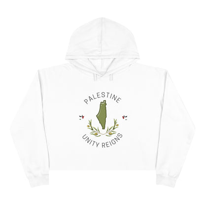 Palestine olive branch unity Crop Hoodie