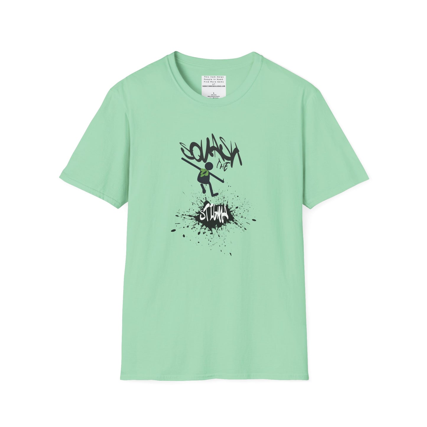Squash The Stigma. Mental Health Awareness Unisex Softstyle T-Shirt