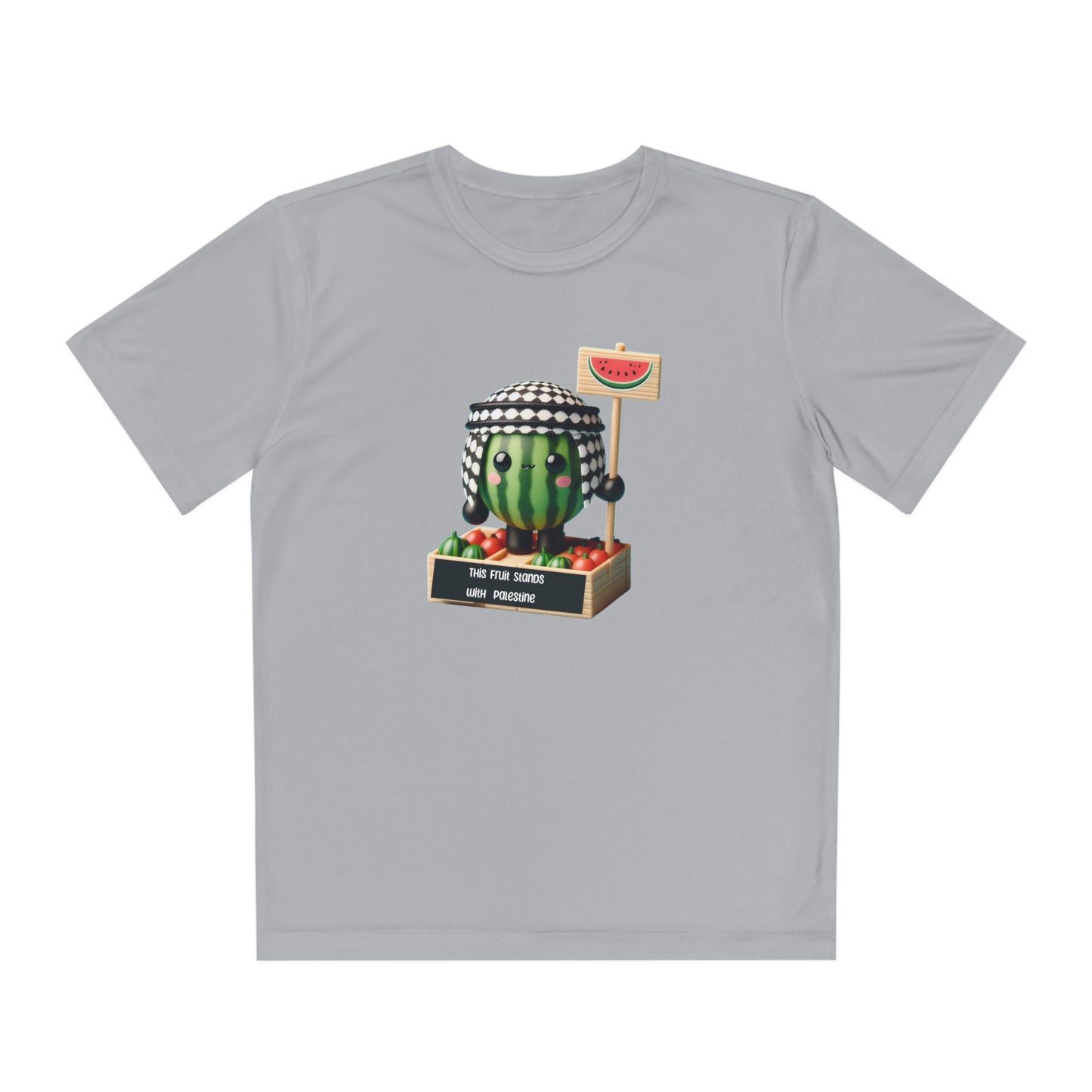 Youth "this fruit stand with Palestine" watermelon Competitor Tee