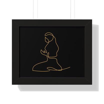 Framed Poster praying, Islam, Islam praying, women praying, Muslim woman, gift, Eid, Ramadan, decor, wall art, minimal art, Islam art