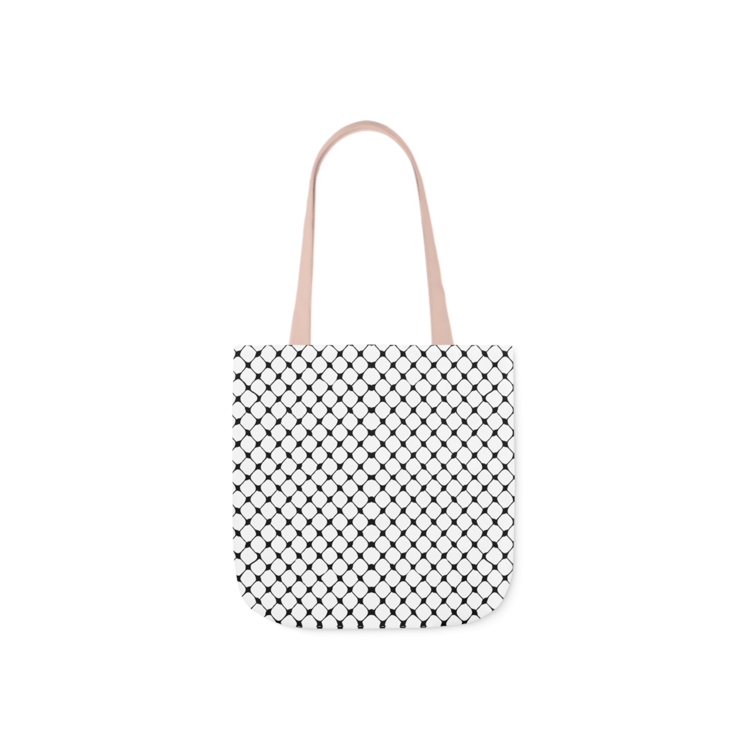 Black and white Kufiyah keffiyeh print Canvas Tote Bag, 5-Color Straps