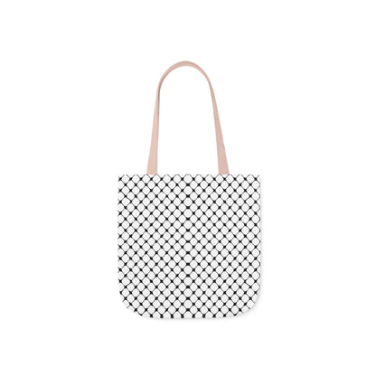 Black and white Kufiyah keffiyeh print Canvas Tote Bag, 5-Color Straps