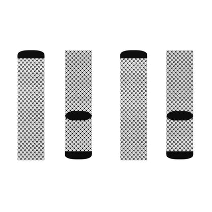Black and White Kufiyah keffiyeh Print Sublimation Socks
