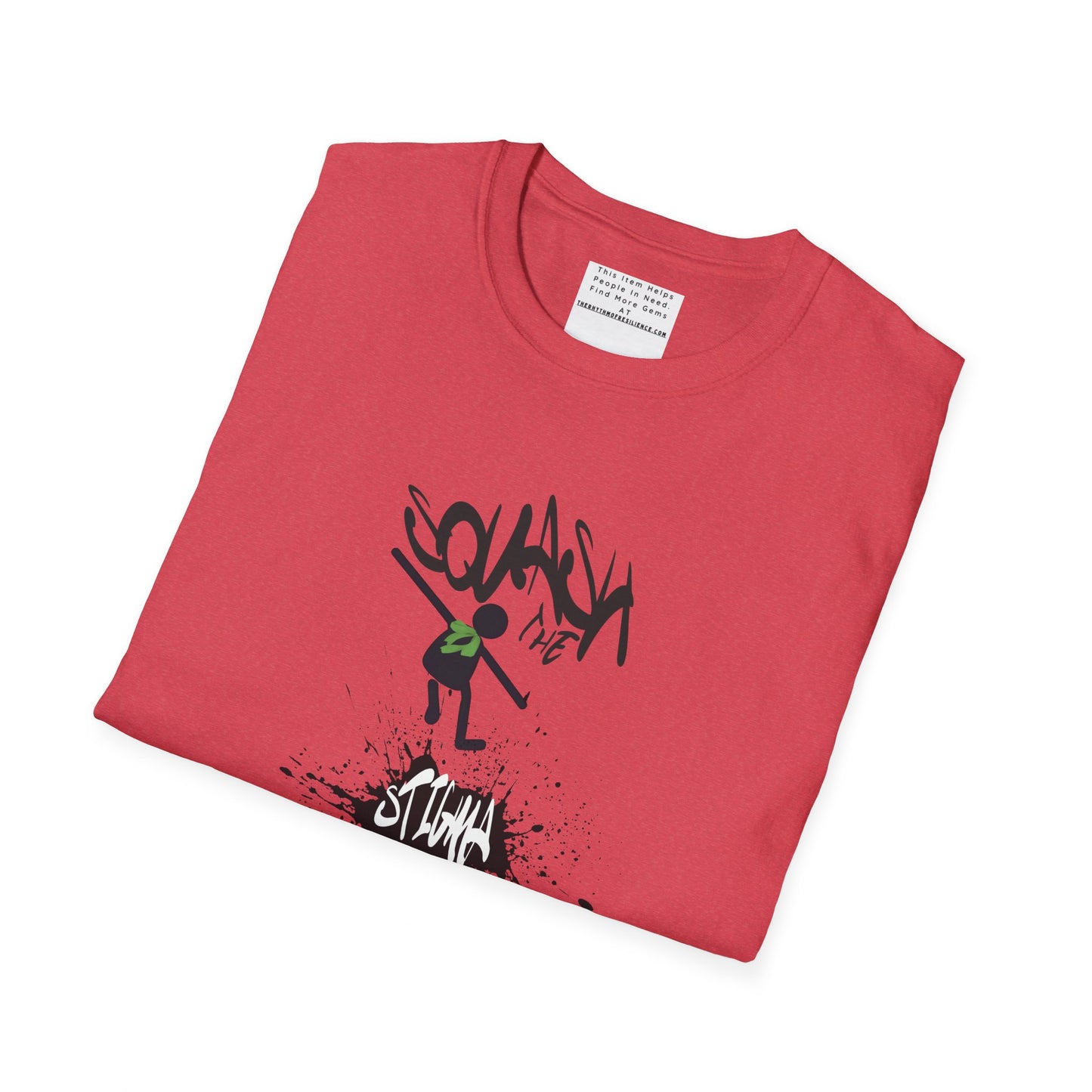 Squash The Stigma. Mental Health Awareness Unisex Softstyle T-Shirt