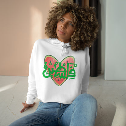 watermelon love Palestine Spring Crop Hoodie, watermelon