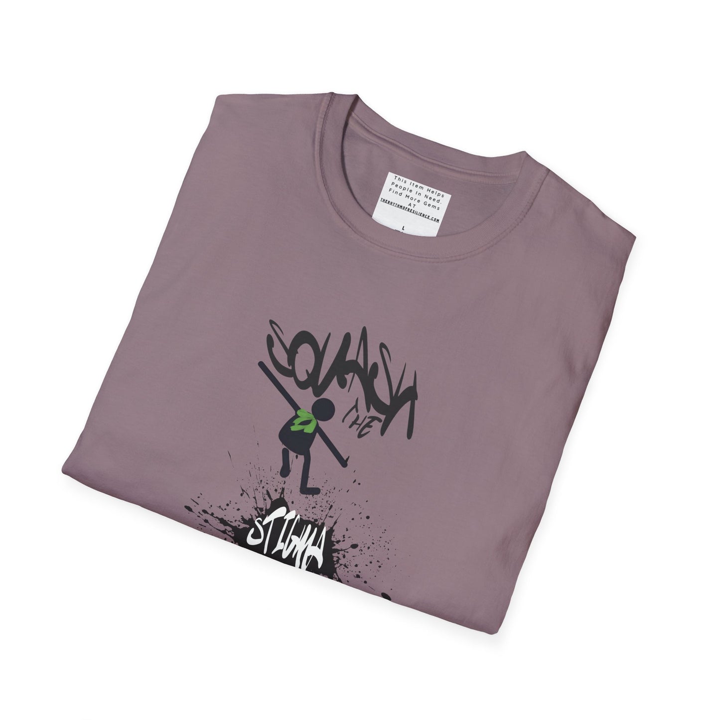 Squash The Stigma. Mental Health Awareness Unisex Softstyle T-Shirt
