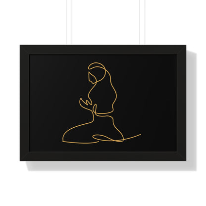Framed Poster praying, Islam, Islam praying, women praying, Muslim woman, gift, Eid, Ramadan, decor, wall art, minimal art, Islam art