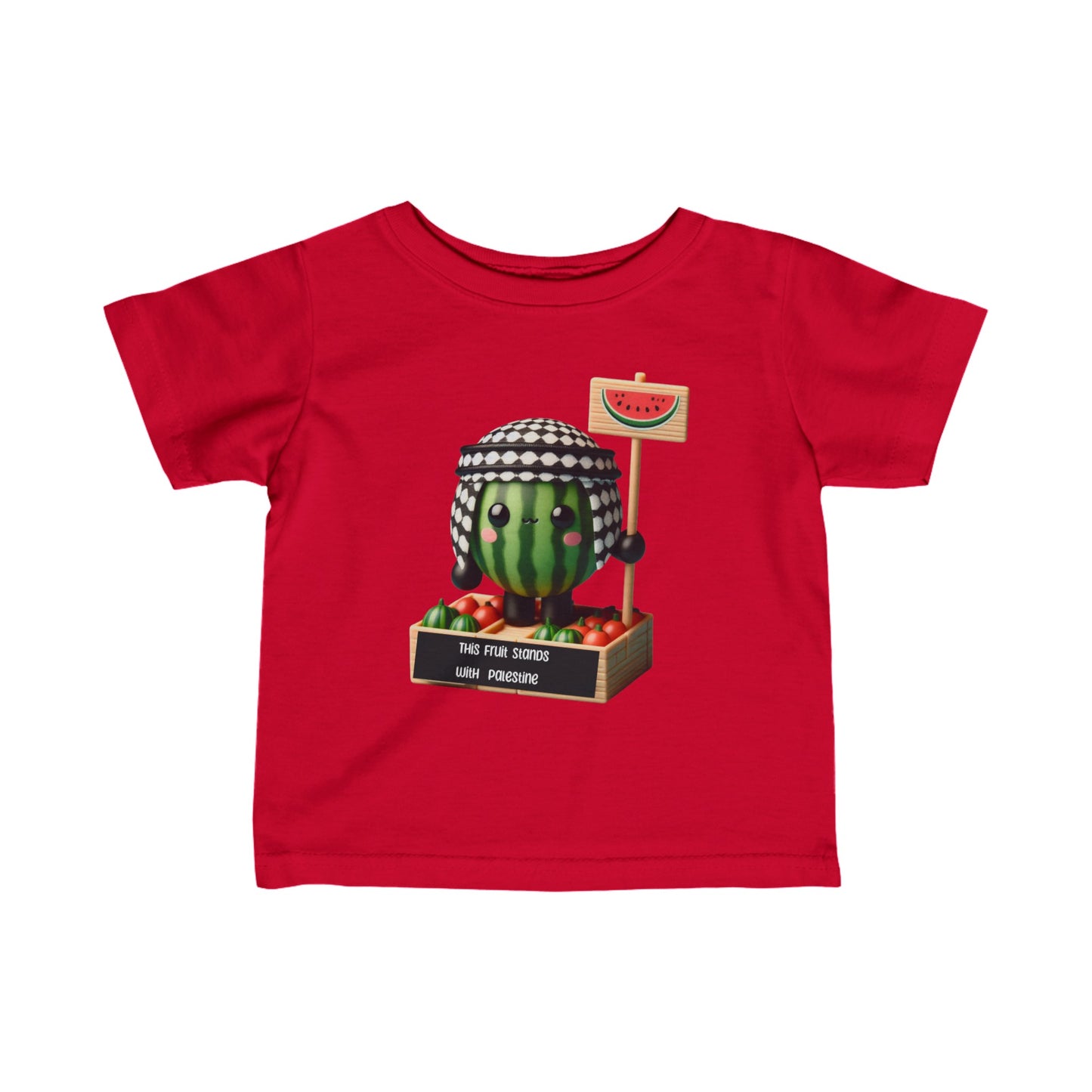 this fruit stands with Palestine watermelon Infant Fine Jersey Tee