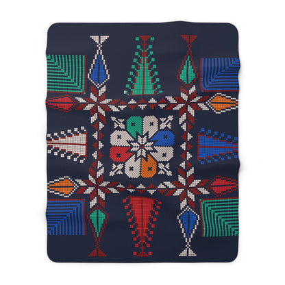 Sherpa Fleece Blanket, Tatreez design