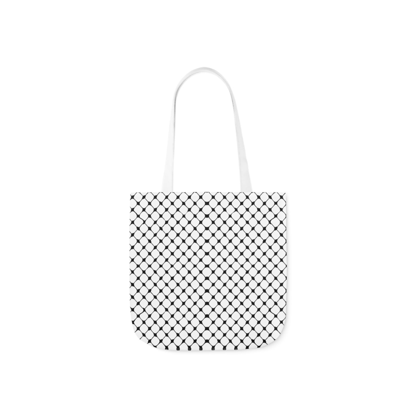 Black and white Kufiyah keffiyeh print Canvas Tote Bag, 5-Color Straps