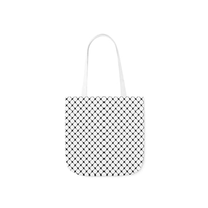 Black and white Kufiyah keffiyeh print Canvas Tote Bag, 5-Color Straps