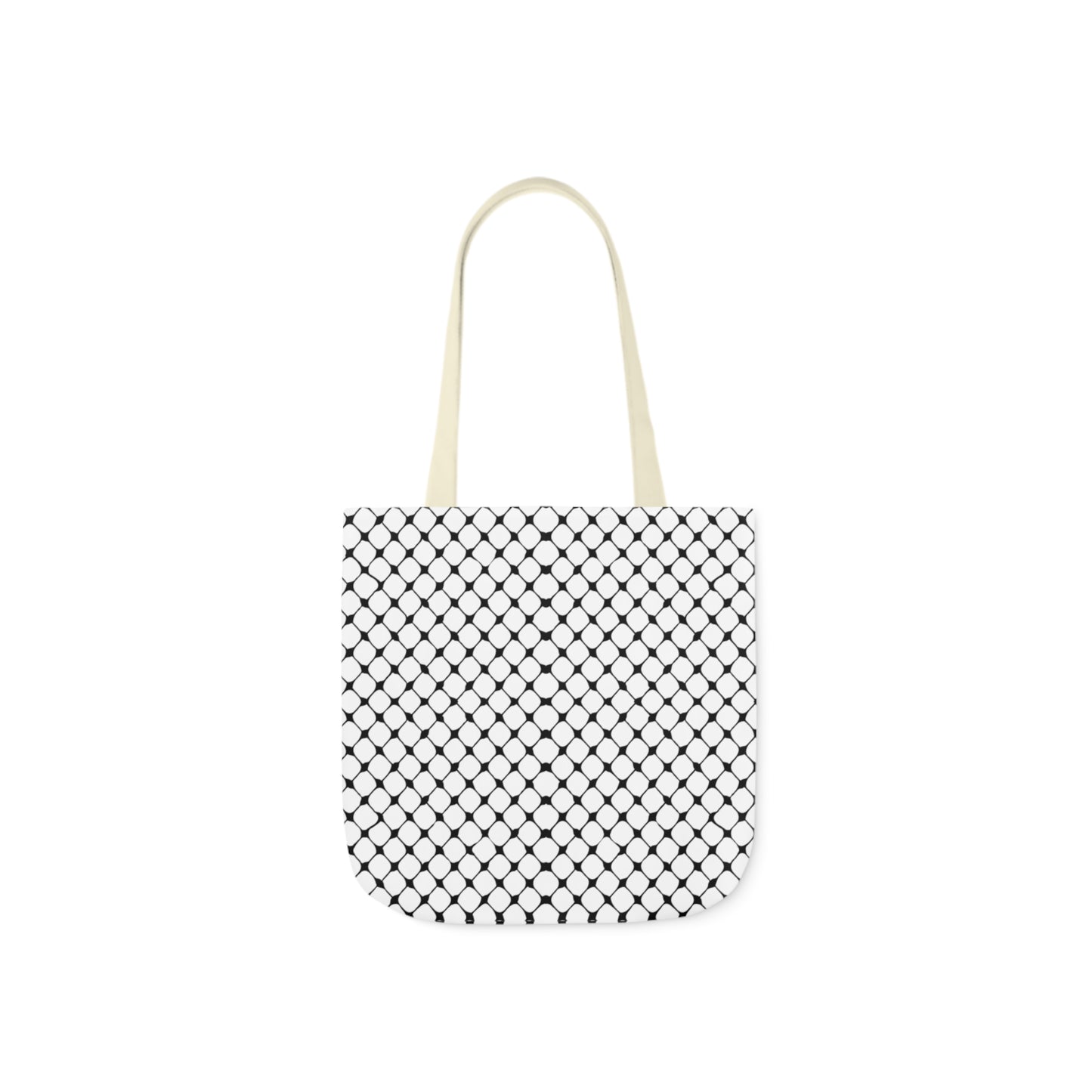 Black and white Kufiyah keffiyeh print Canvas Tote Bag, 5-Color Straps