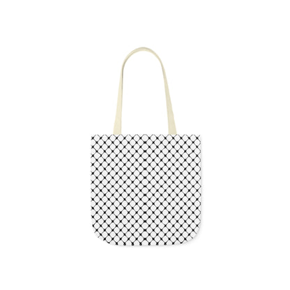 Black and white Kufiyah keffiyeh print Canvas Tote Bag, 5-Color Straps