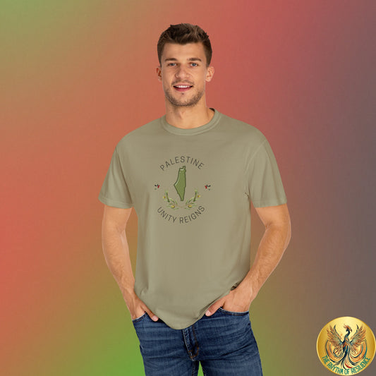 Palestine spring olive branch unity Unisex heart flag solidarity Garment-Dyed T-shirt
