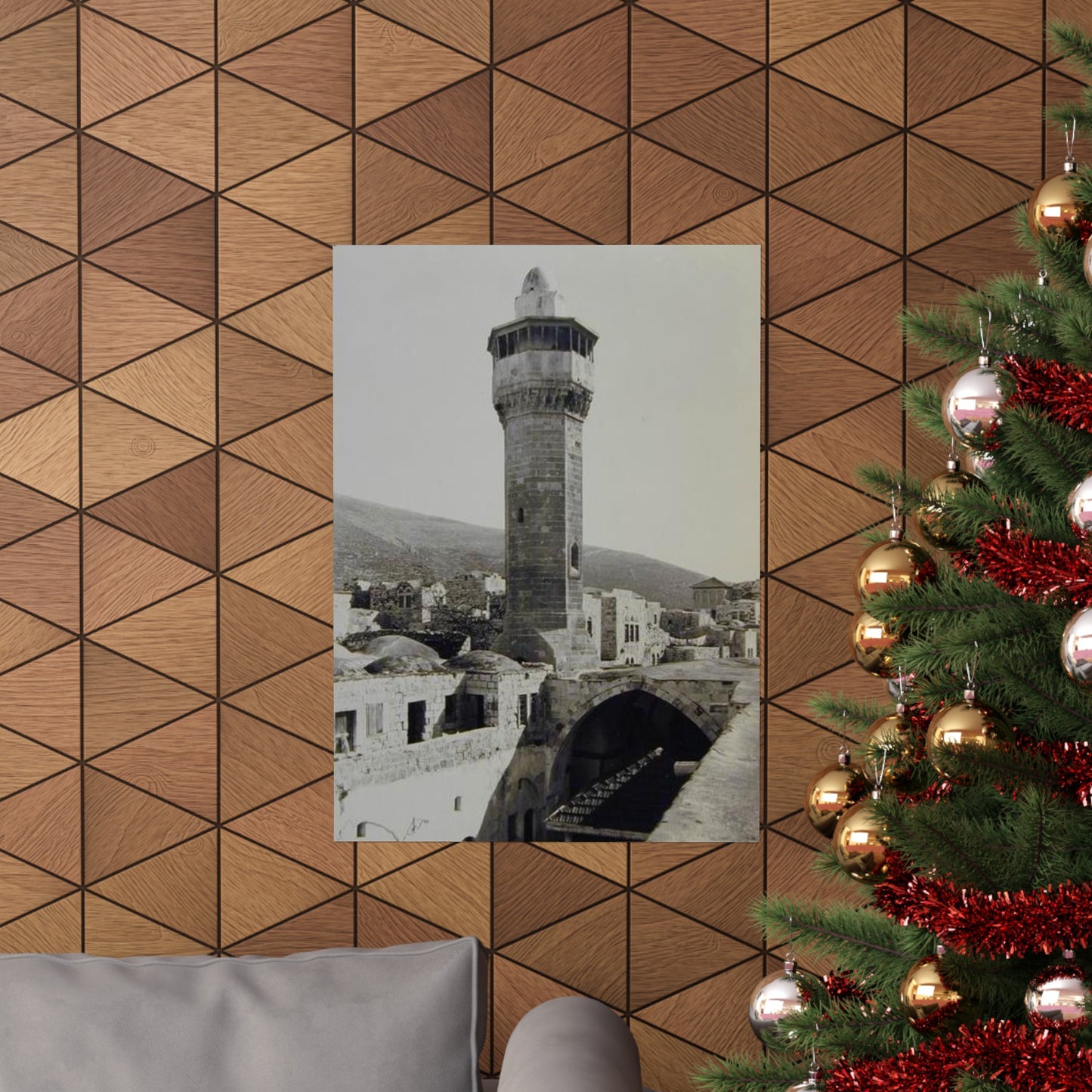 Palestine's Great Mosque of Nablus Vintage photo Matte Vertical Posters