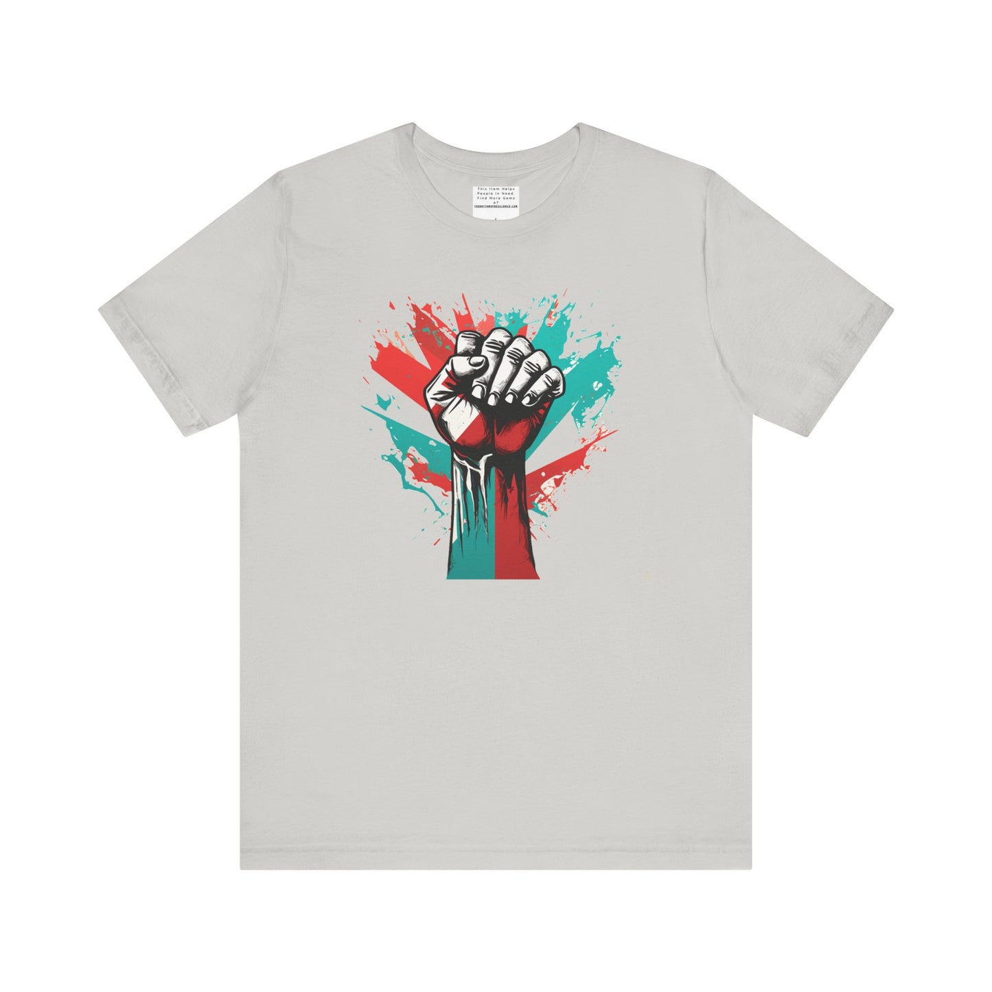 Unisex Jersey Tee, Palestine Resistance hand, Support the Cause, Keffiyeh,Free Palestine, Protest, support in style, Arabic writing, kufiyah