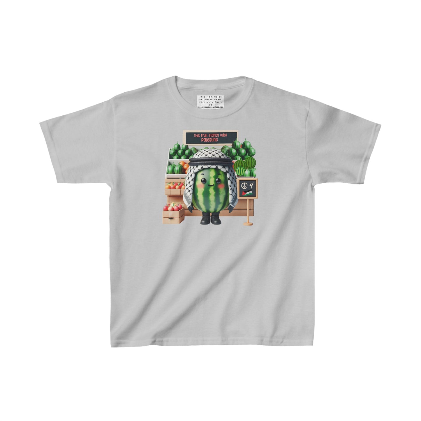 Watermelon  Heavy Cotton™ Tee stand with Palestine