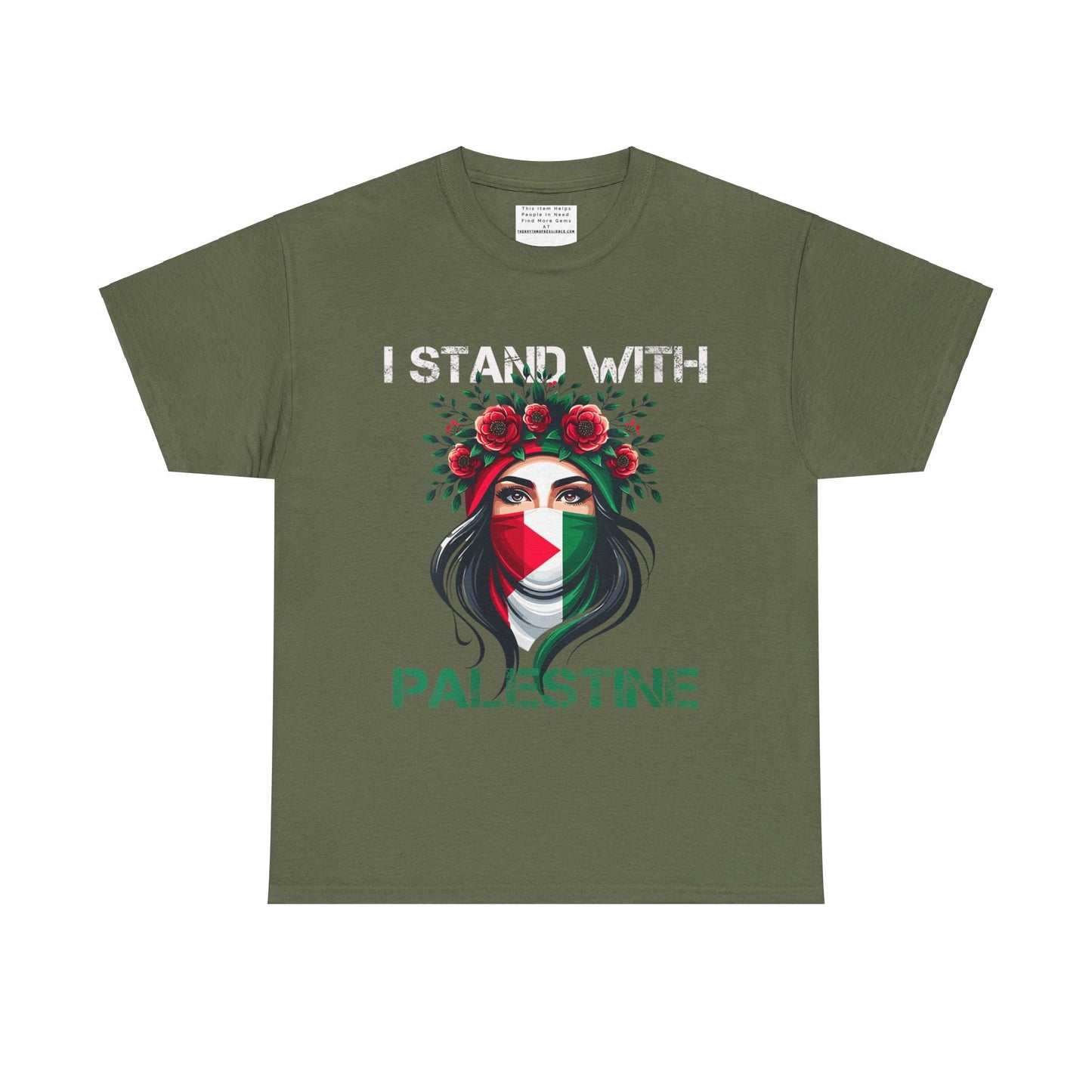 Unisex Heavy Cotton Tee, Palestine Flag, Resist, Arabic, Support the Cause in Style, Kuffiyeh, Keffiyeh, Resistance, Free Palestine, Gaza