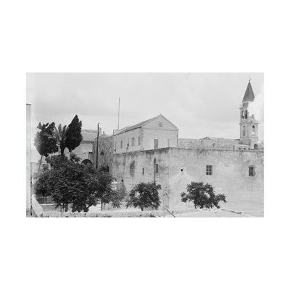 The Church of the Annunciation (AL-BUSHARAH) in Nazareth Palestine 1898 Matte Horizontal Posters. vintage Palestine