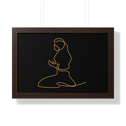 Framed Poster praying, Islam, Islam praying, women praying, Muslim woman, gift, Eid, Ramadan, decor, wall art, minimal art, Islam art