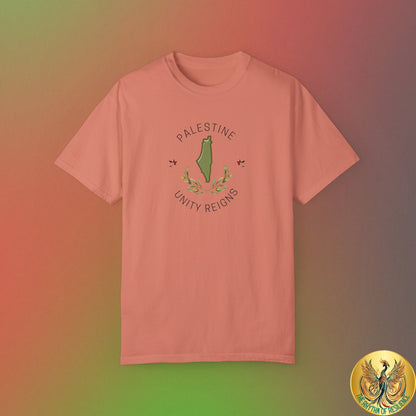 Palestine spring olive branch unity Unisex heart flag solidarity Garment-Dyed T-shirt