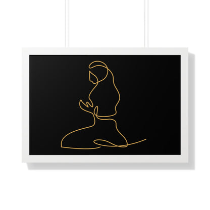Framed Poster praying, Islam, Islam praying, women praying, Muslim woman, gift, Eid, Ramadan, decor, wall art, minimal art, Islam art