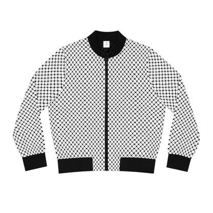 Black and White Kufiyah keffiyeh print  Women's Bomber Jacket (AOP)