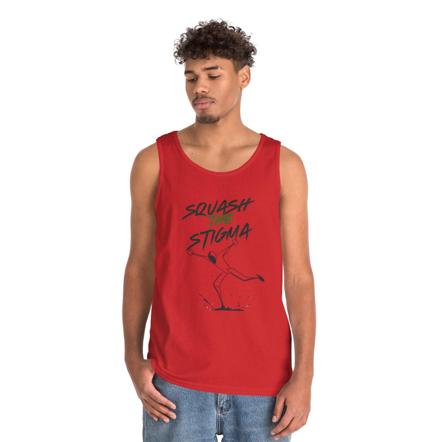 Copy of Squash The Stigma. Mental Health Awareness Unisex Heavy Cotton Tank Top