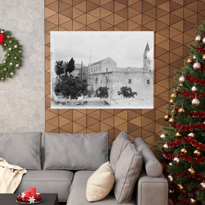 The Church of the Annunciation (AL-BUSHARAH) in Nazareth Palestine 1898 Matte Horizontal Posters. vintage Palestine