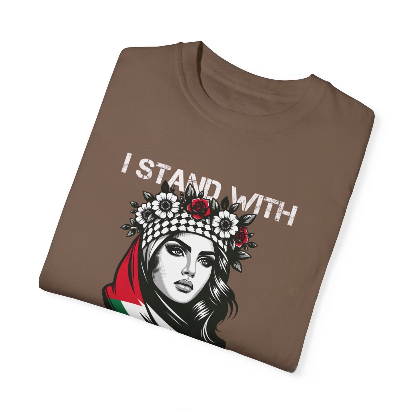 Unisex Garment-Dyed T-shirt, Palestine Flag, Resist, Arabic, Support the Cause in Style, Kuffiyeh, Keffiyeh, Resistance, Free Palestine