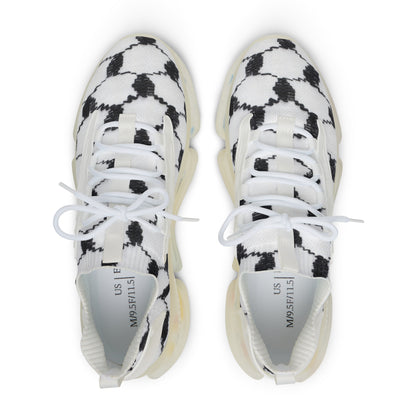 black and white keffiyeh Print Men's Mesh Sneakers