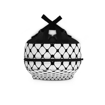 Black and white keffiyeh/ kufiyah Backpack Resistance fist