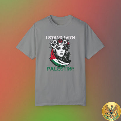 Unisex Garment-Dyed T-shirt, Palestine Flag, Resist, Arabic, Support the Cause in Style, Kuffiyeh, Keffiyeh, Resistance, Free Palestine