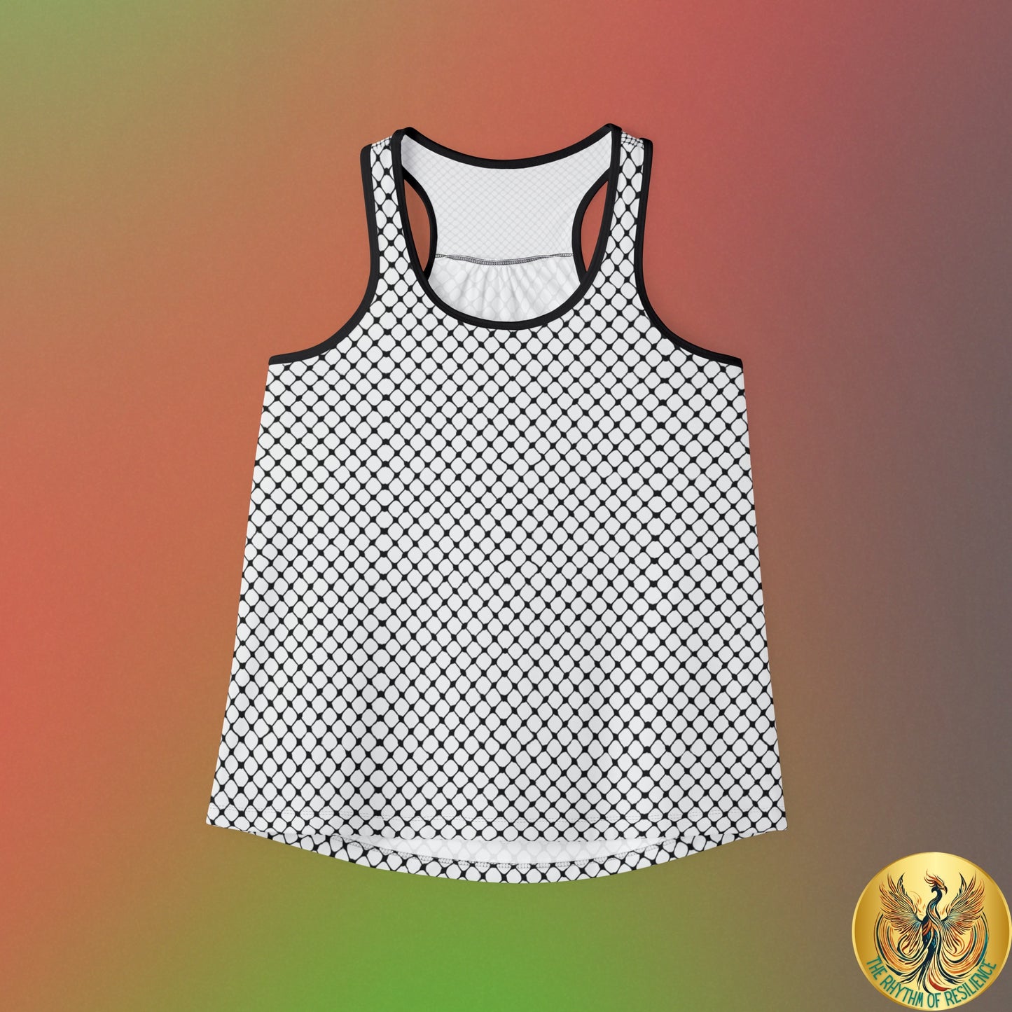 Black and White Kufiyah keffiyeh Print Women's Tank Top (AOP)