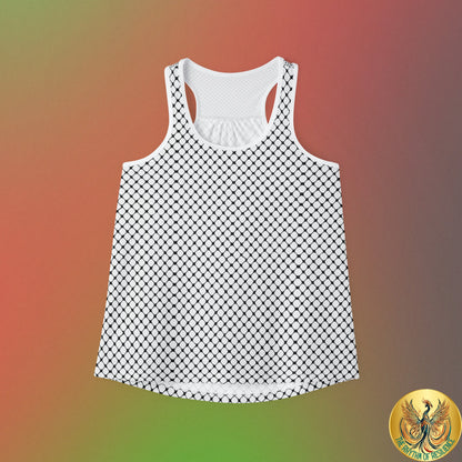 Black and White Kufiyah keffiyeh Print Women's Tank Top (AOP)