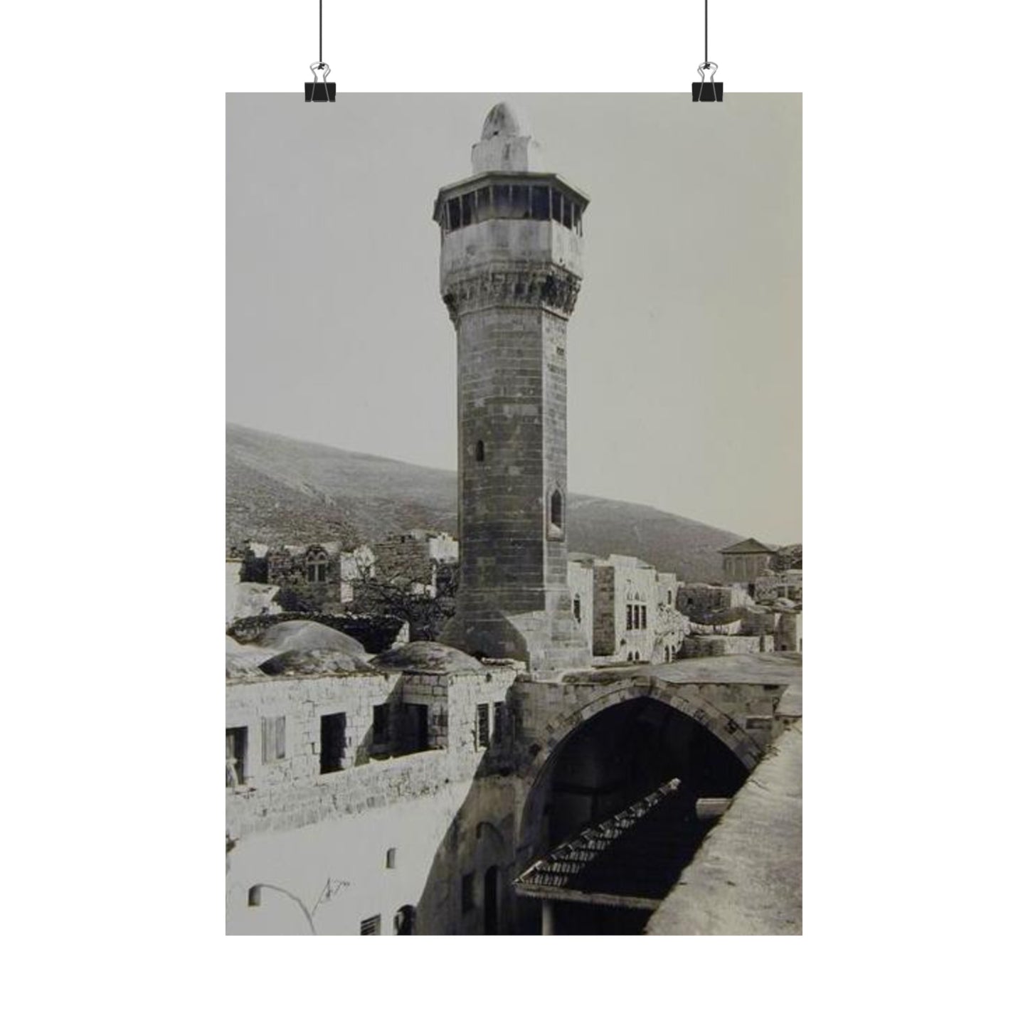 Palestine's Great Mosque of Nablus Vintage photo Matte Vertical Posters