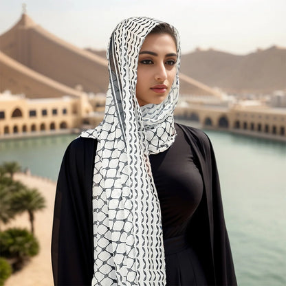 Arabic Keffiyeh Design chiffon  Hijab Scarf 70*180 cm