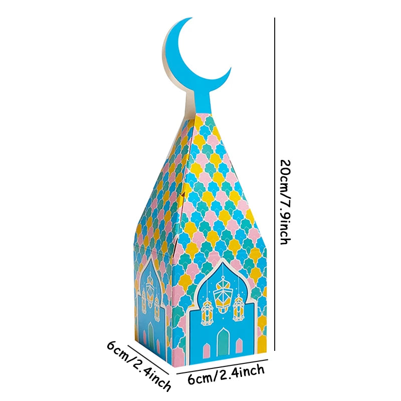 Eid Mubarak Crescent Moon Mosque Ramadan Kareem Candy Box Gift Box 5pcs
