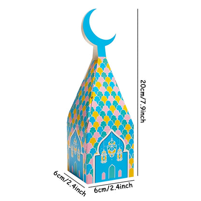 Eid Mubarak Crescent Moon Mosque Ramadan Kareem Candy Box Gift Box 5pcs
