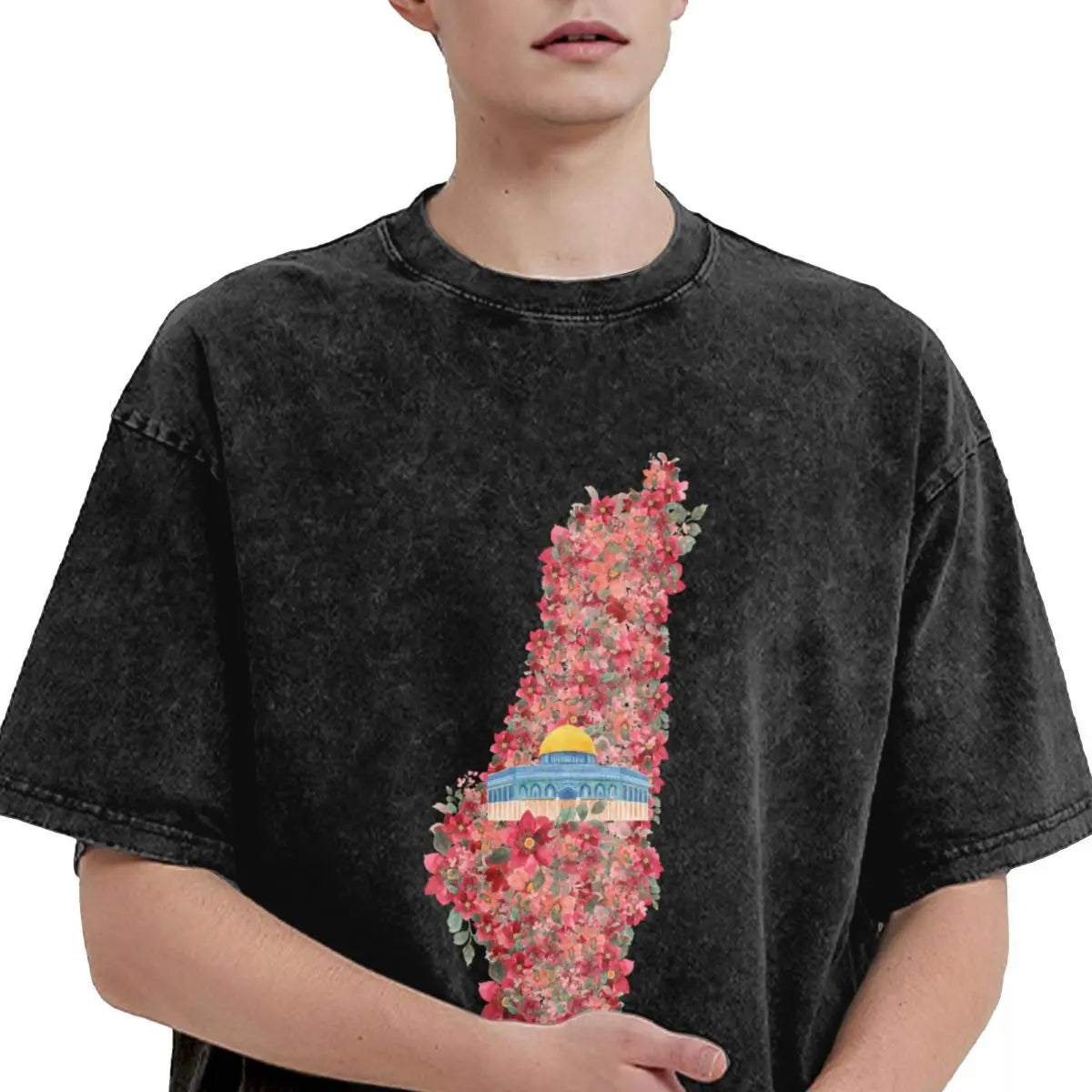 Palestine Floral Map Tee