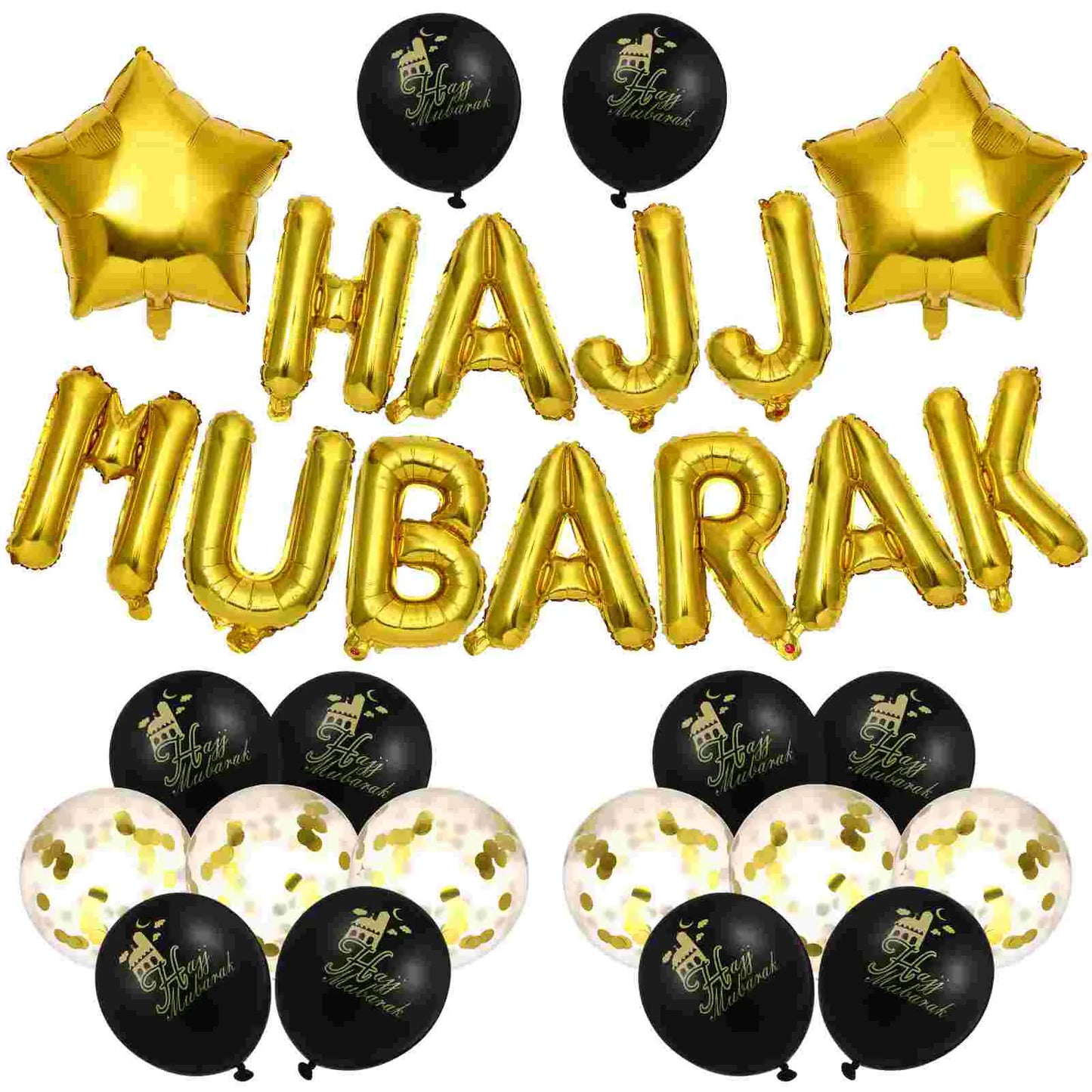 HAJJ MUBARAK Letter Balloons Set for Eid -Fitr